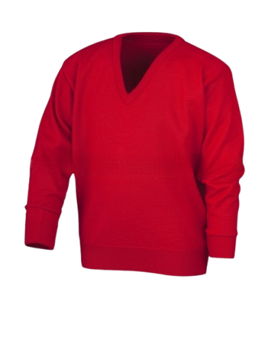 Jersey Cuello Pico Acrílico Rojo